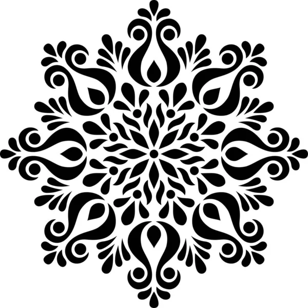 Mandala Pattern Stencil Doodles Sketch Good Mood — Stock Vector