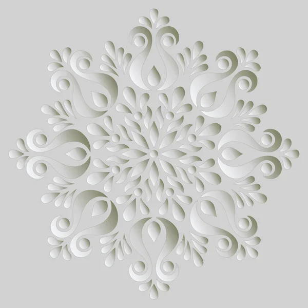 Mandala Motif Blanc Dégradé Bonne Humeur Idéal Pour Les Cartes — Image vectorielle