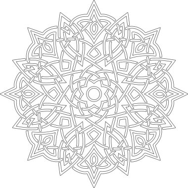 Renkli karalamalar için mandala iyi bir ruh hali çizmek