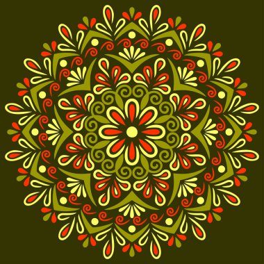 Mandala desen rengi Stencil karalamaları yaratıcı ve tebrik kartları, posterler, el ilanları, afişler ve kapaklar için iyi bir ruh hali çizer