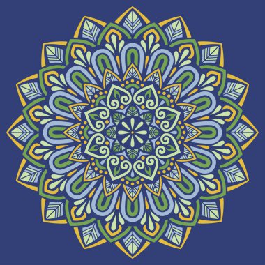 Mandala desen rengi Stencil karalamaları yaratıcı ve tebrik kartları, posterler, el ilanları, afişler ve kapaklar için iyi bir ruh hali çizer