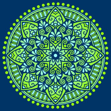 Mandala desen rengi Stencil karalamaları yaratıcı ve tebrik kartları, posterler, el ilanları, afişler ve kapaklar için iyi bir ruh hali çizer