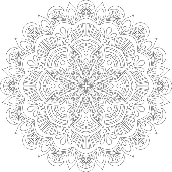 Figuur Mandala Voor Het Kleuren Van Doodles Schets Goed Humeur Rechtenvrije Stockillustraties