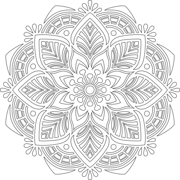 Figuur Mandala Voor Het Kleuren Van Doodles Schets Goed Humeur Stockvector