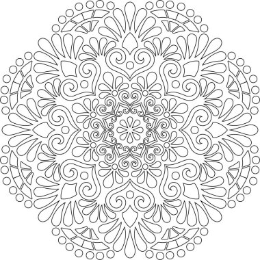 Renkli karalamalar için mandala iyi bir ruh hali çizmek