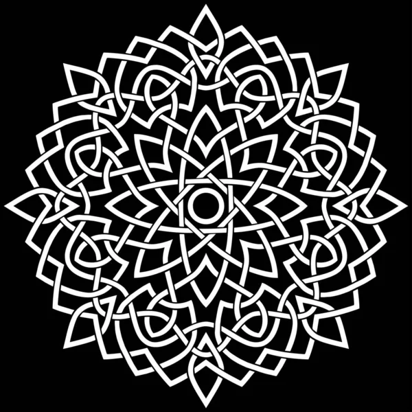 Mandala Branca Preto Padrão Estêncil Doodles Sketch Bom Humor —  Vetores de Stock