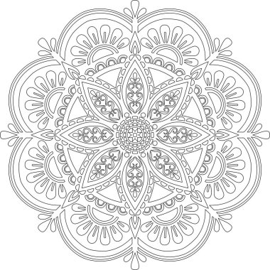 Renkli karalamalar için mandala iyi bir ruh hali çizmek