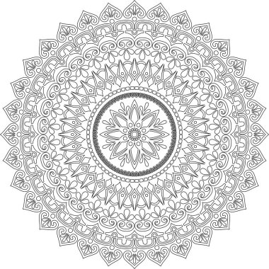 Renkli karalamalar için mandala iyi bir ruh hali çizmek