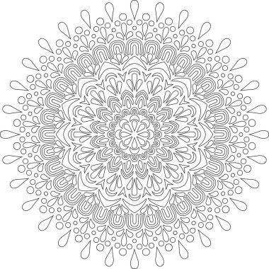 Renkli karalamalar için mandala iyi bir ruh hali çizmek