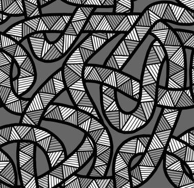 Soyut desenler, kusursuz siyah-beyaz karalama çizimi. Yaratıcı ve tebrik kartları, posterler, afişler, afişler ve kapaklar için iyidir.