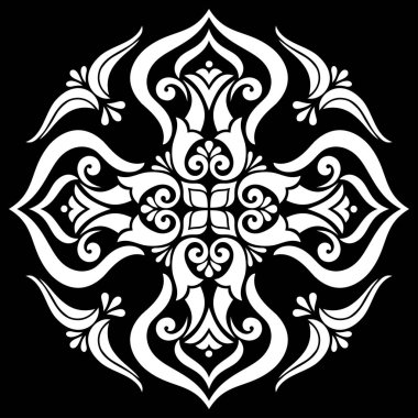 Dinler arası çizim, siyah beyaz. Dekorasyona uygun.