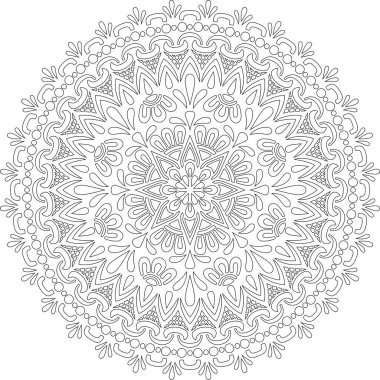 Renkli karalamalar için mandala iyi bir ruh hali çizmek