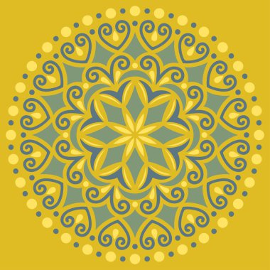 Mandala desen rengi Stencil karalamaları yaratıcı ve tebrik kartları, posterler, el ilanları, afişler ve kapaklar için iyi bir ruh hali çizer