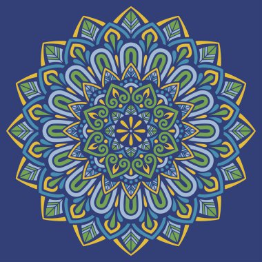 Mandala desen rengi Stencil karalamaları yaratıcı ve tebrik kartları, posterler, el ilanları, afişler ve kapaklar için iyi bir ruh hali çizer