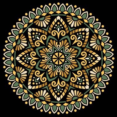 Mandala desen rengi Stencil karalamaları yaratıcı ve tebrik kartları, posterler, el ilanları, afişler ve kapaklar için iyi bir ruh hali çizer