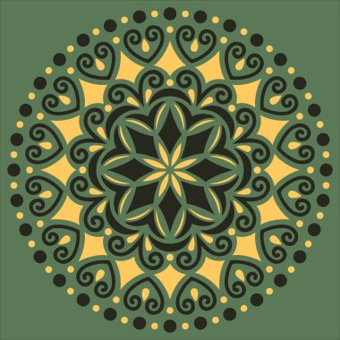 Mandala desen rengi Stencil karalamaları yaratıcı ve tebrik kartları, posterler, el ilanları, afişler ve kapaklar için iyi bir ruh hali çizer