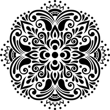 Dinler arası çizim, siyah beyaz. Dekorasyona uygun.