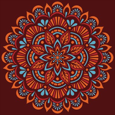 Mandala desen rengi Stencil karalamaları yaratıcı ve tebrik kartları, posterler, el ilanları, afişler ve kapaklar için iyi bir ruh hali çizer