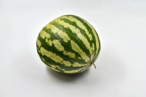 Rijpe Watermeloen Witte Achtergrond — Stockfoto