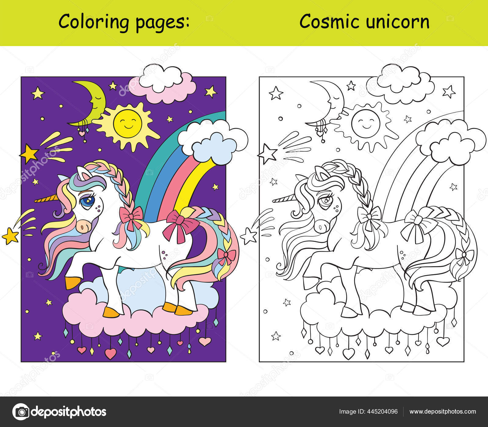 Desenho de Unicórnio mágico para Colorir - Colorir.com