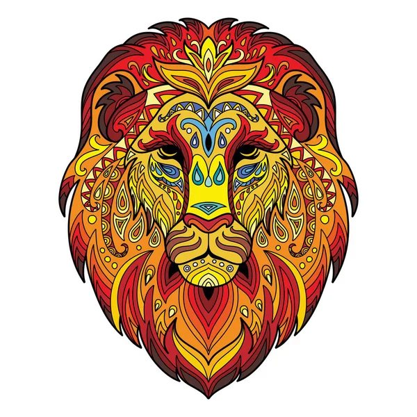 Tangle african lion vector colorful isolated illustration — Stock Vector