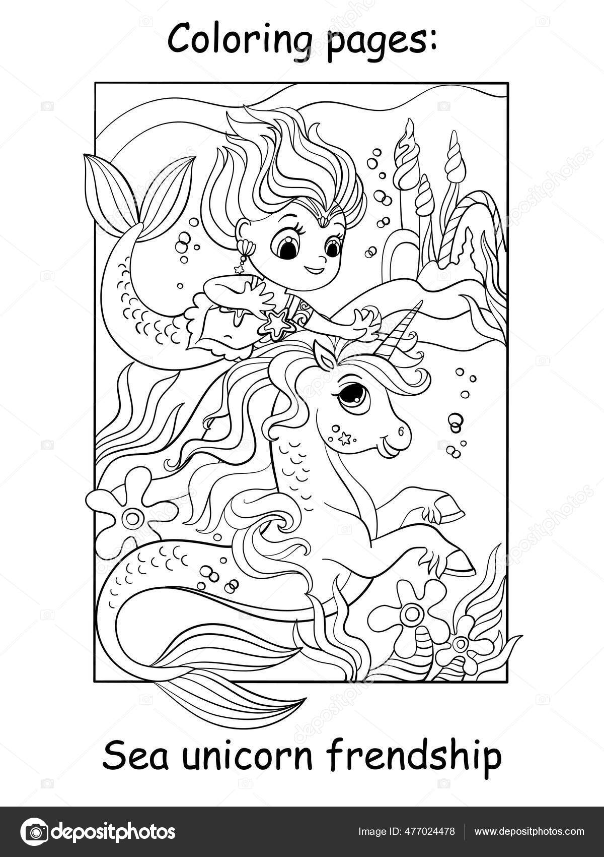 desenho vetorial para colorir para peixe infantil debaixo d'água