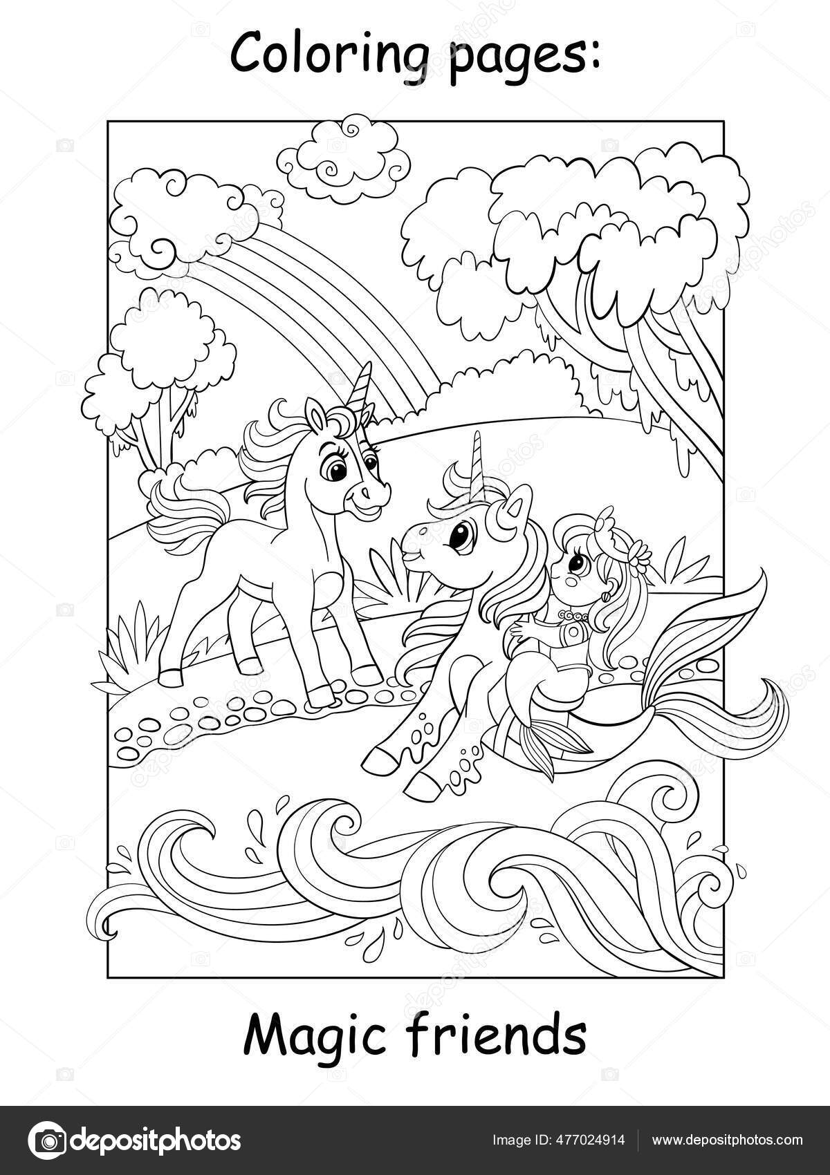 Coloring page - Cavalo no prado