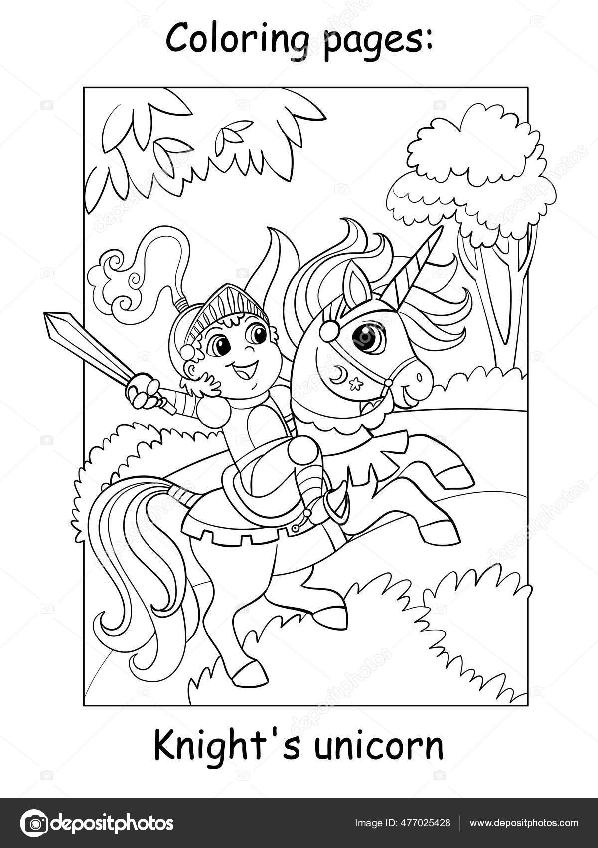 Desenho de Cavaleiro a cavalo para Colorir - Colorir.com