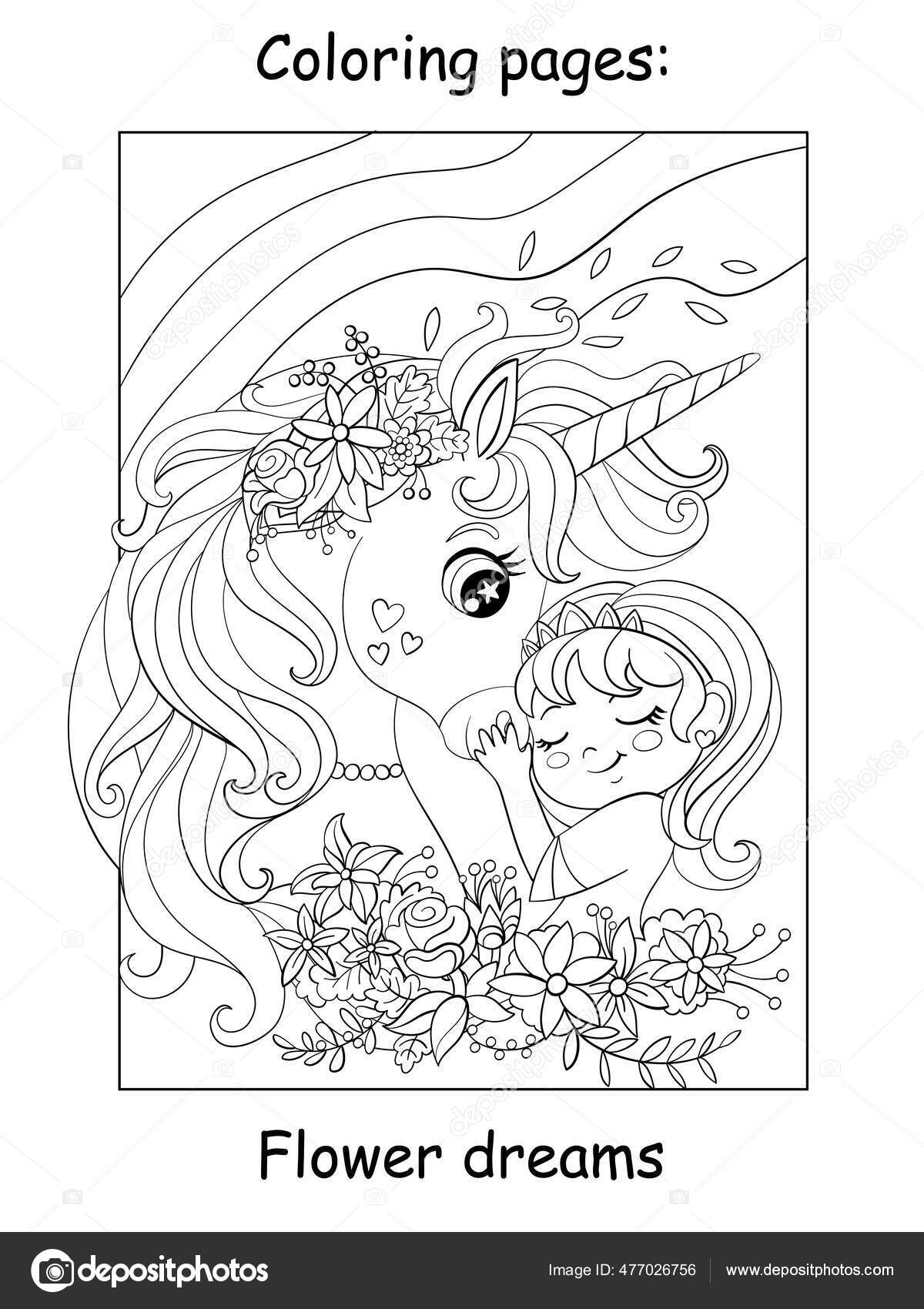 Desenho de Princesa arco-íris para colorir