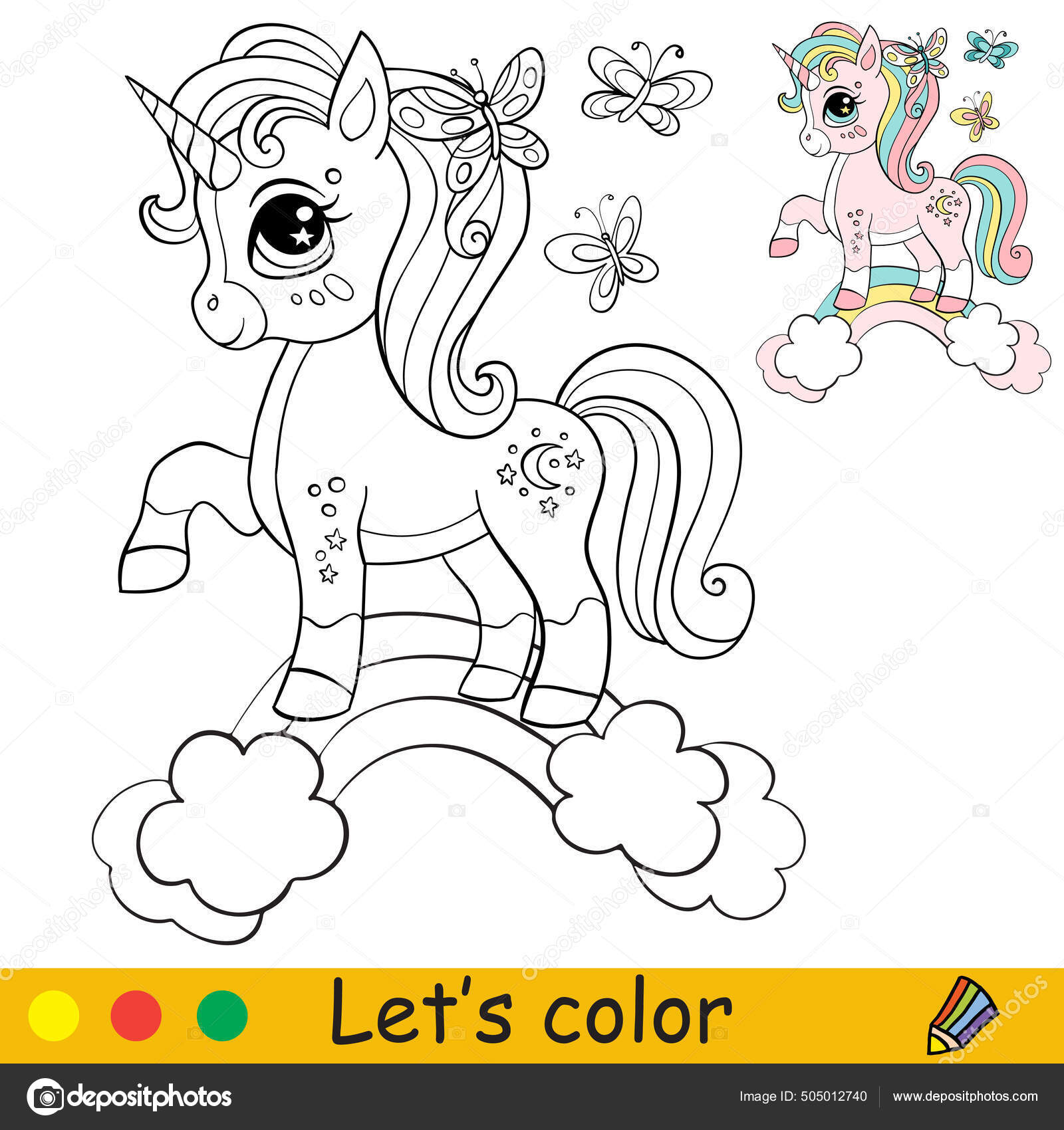 Desenho de Unicórnio com asas para Colorir - Colorir.com