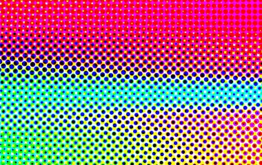 Renk eğiminde küçük noktalar içeren canlı bir yarım ton deseni, kırmızıdan geçerek......