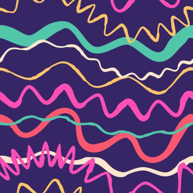 Soyut dalgalı çizgiler vektör seamless modeli
