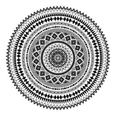 Mandala. Soyut daire vektör geometrik süsleme.