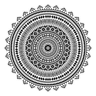 Mandala. Soyut daire vektör geometrik süsleme.