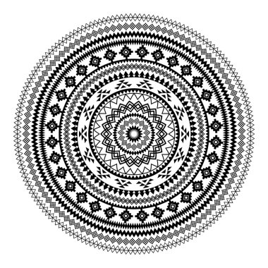 Mandala. Soyut daire vektör geometrik süsleme.