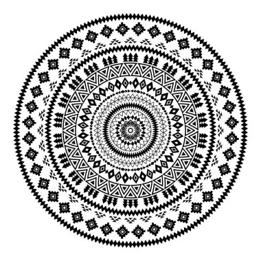 Mandala. Soyut daire vektör geometrik süsleme.