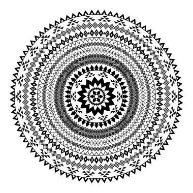 Mandala. Soyut daire vektör geometrik süsleme.