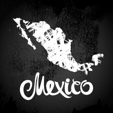 Meksika. Soyut vektör arka plan ve yazı