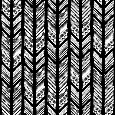 Soyut kabile tek renkli vektör seamless modeli. Trendy balıksırtı doku.