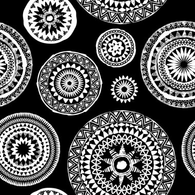 Mandala. Soyut yuvarlak süslemesiz vektör deseni