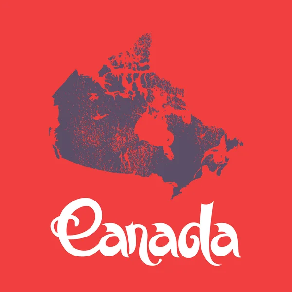 Le Canada. Fond gris vectoriel abstrait avec lettrage et carte — Image vectorielle