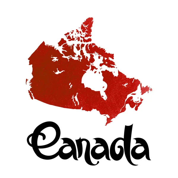 Kanada. Abstrakt vektor bakgrund med bokstäver och akvarell karta — Stock vektor