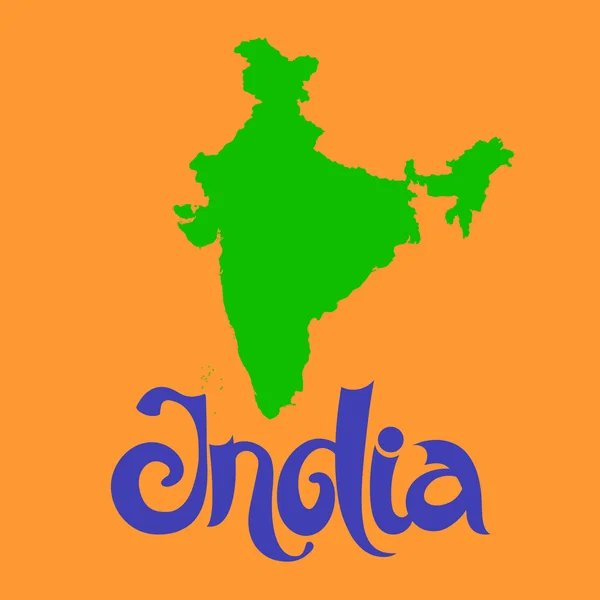 India. Abstract vector achtergrond met belettering en kaart — Stockvector