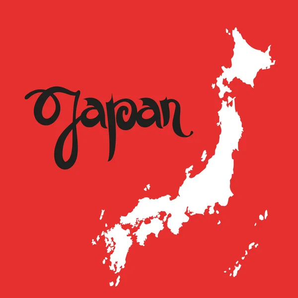 Japón. Fondo vectorial abstracto con letras y mapa . — Vector de stock