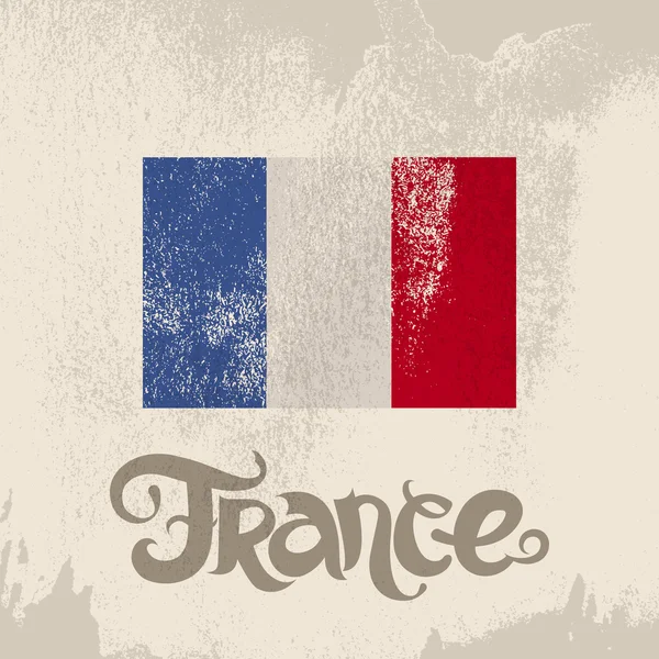 Fransa. Yazı ve grunge bayrak ile soyut vektör arka plan — Stok Vektör