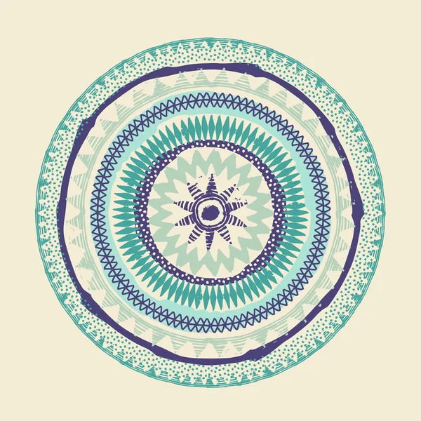 Mandala. Adorno de vector redondo étnico abstracto . — Archivo Imágenes Vectoriales