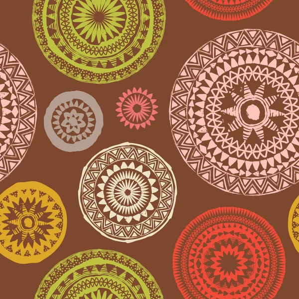 Mandala. Abstract rond ornament naadloze vector patroon — Stockvector