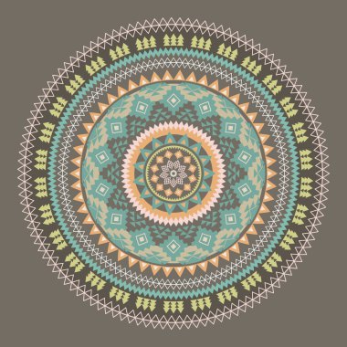 Mandala. Soyut dairesel vektör süsleme. Geometrik desen