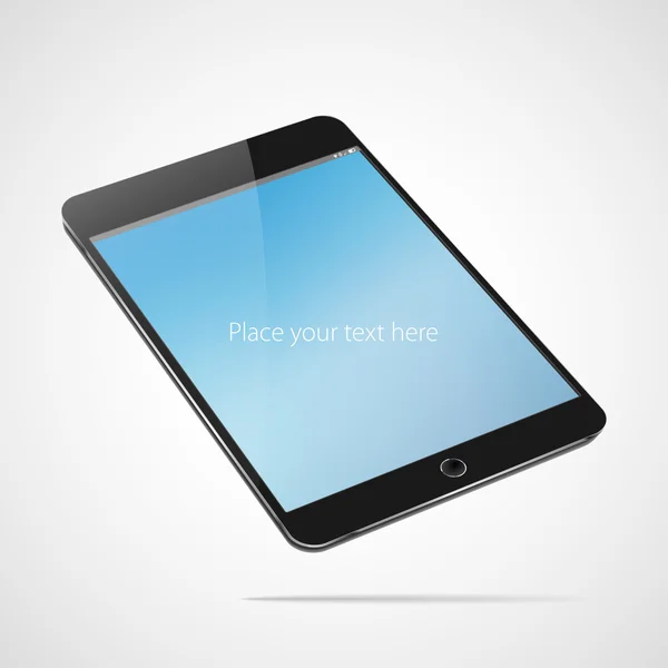 Touchscreen tablet preto computador vetor mockup com tela em branco — Vetor de Stock