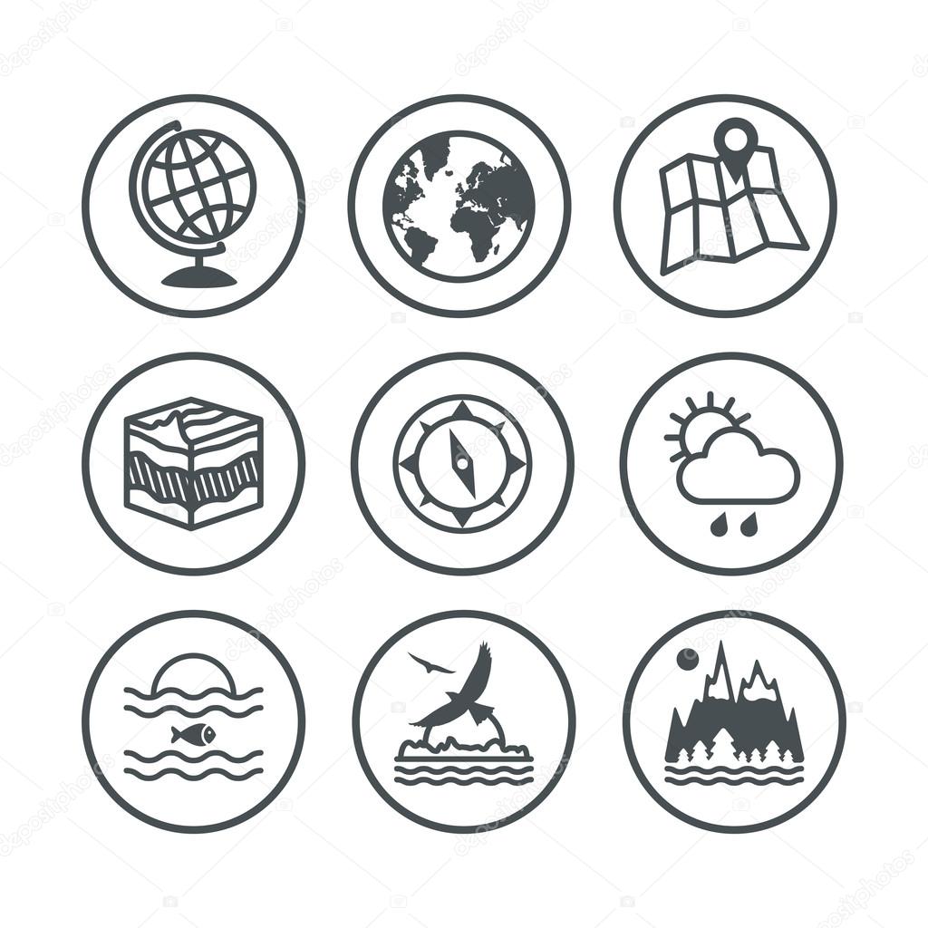 Set of geography vector icons